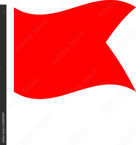 Free Download Red Flag Warning Symbol Icon - GFXLoad