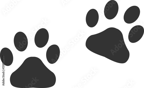 Simple Pet Paw Print Icon Vector