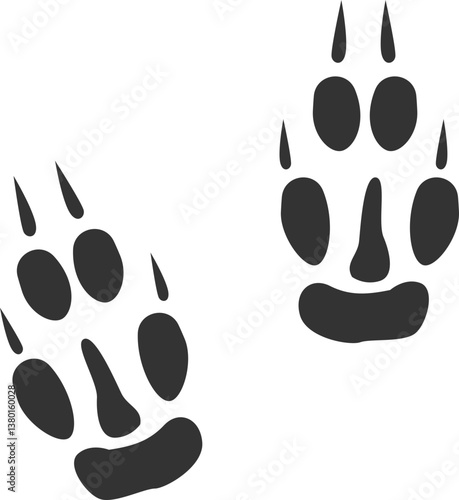 Wolf or Coyote Paw Print with Claws Icon