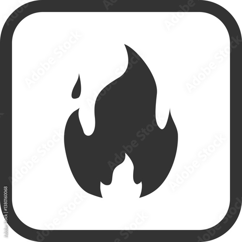 Flammable Packaging Warning Icon Symbol