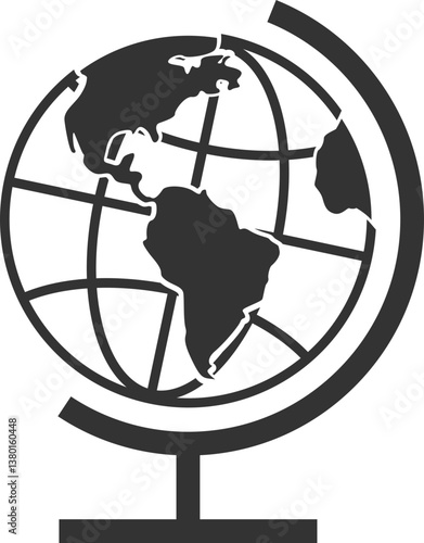 World globe icon with latitude lines