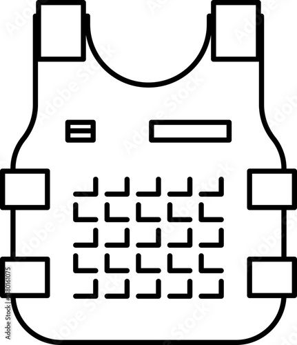 Tactical vest icon with armor plating