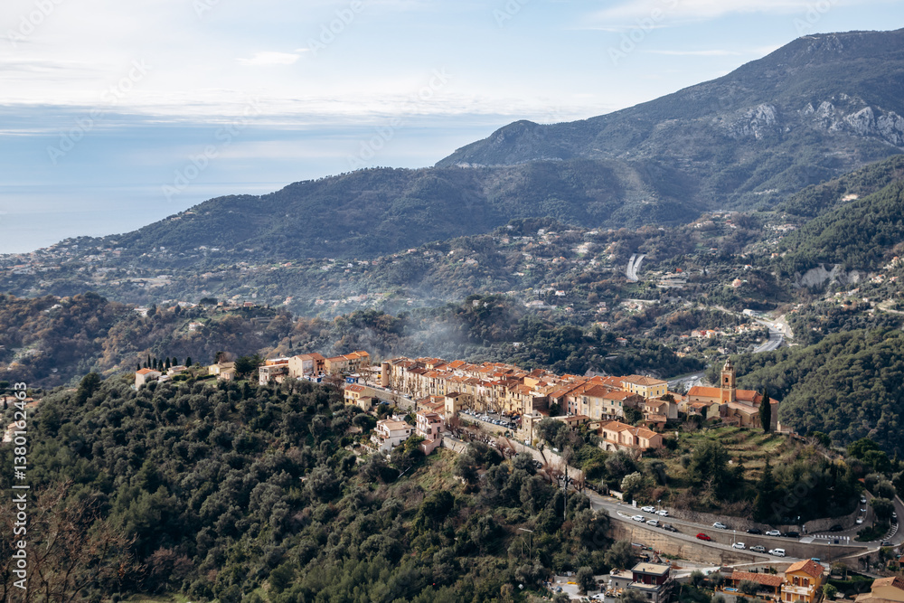 Obraz premium Small village of Castellar, located near Menton, offering picturesque views and traditional Provencal architecture