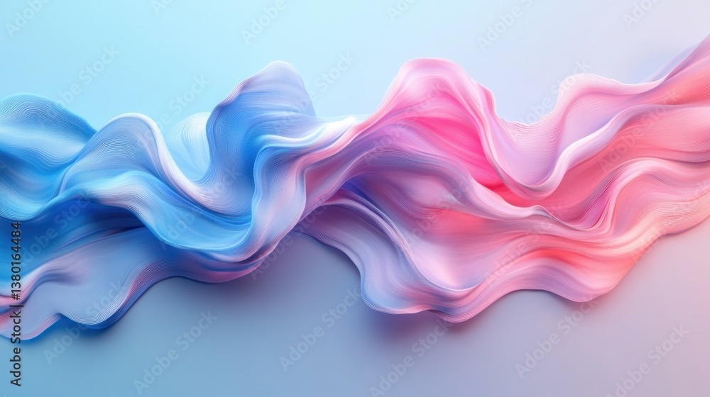 Abstract flowing fabric design in pastel blue and pink colors. Abstract flowing fabric design in pastel blue and pink colors.