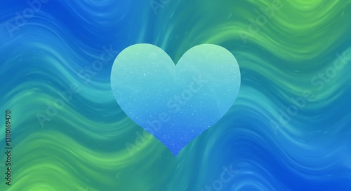 Aqua Heart Swirl Ocean Heartbeat Serene Blue Heart Gentle Waves Of Love Heart In Teal Waters Blue Green Heart Dreams AI Generated