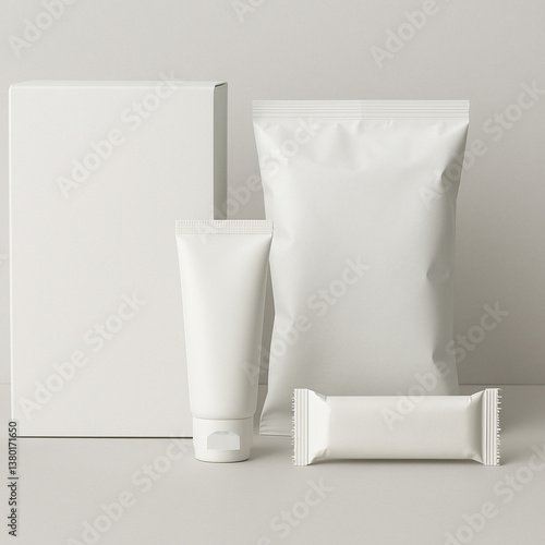 A Collection of White Packaging for Mockup and Presentation