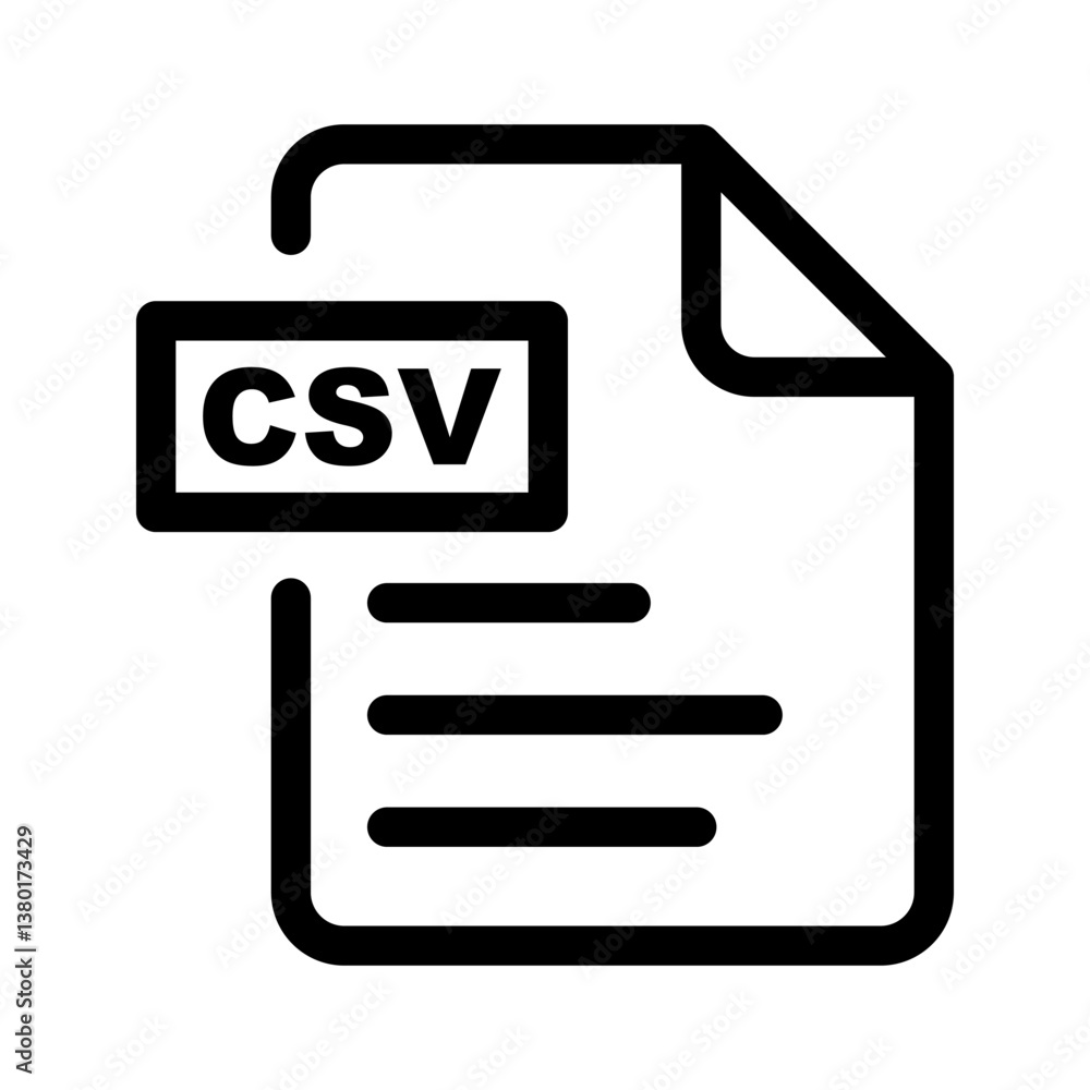CSV file document icon.CSV file symbols. CSV file document icon.CSV file symbols.