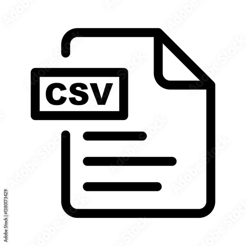 CSV file document icon.CSV file symbols.