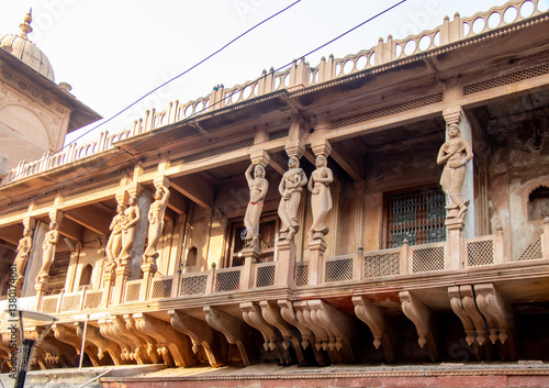 Billede på lærred A hindu temple in vrindavan, mathura Radha krishna temple