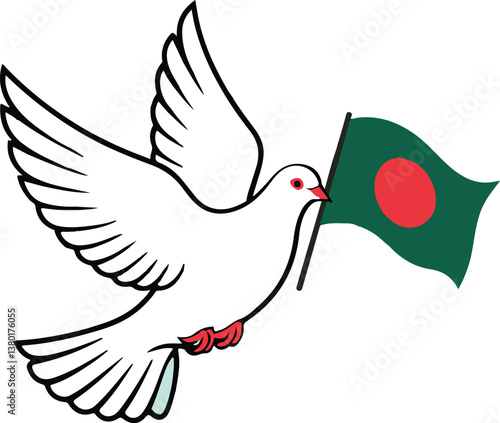 A dove carrying Bangladesh Flag