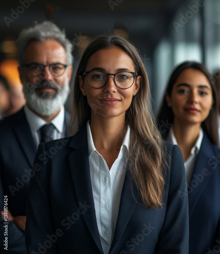 young business people meeting office portrait diversity teamwork group success corporate senior mature colleague partner partnership couple together, Generative AI