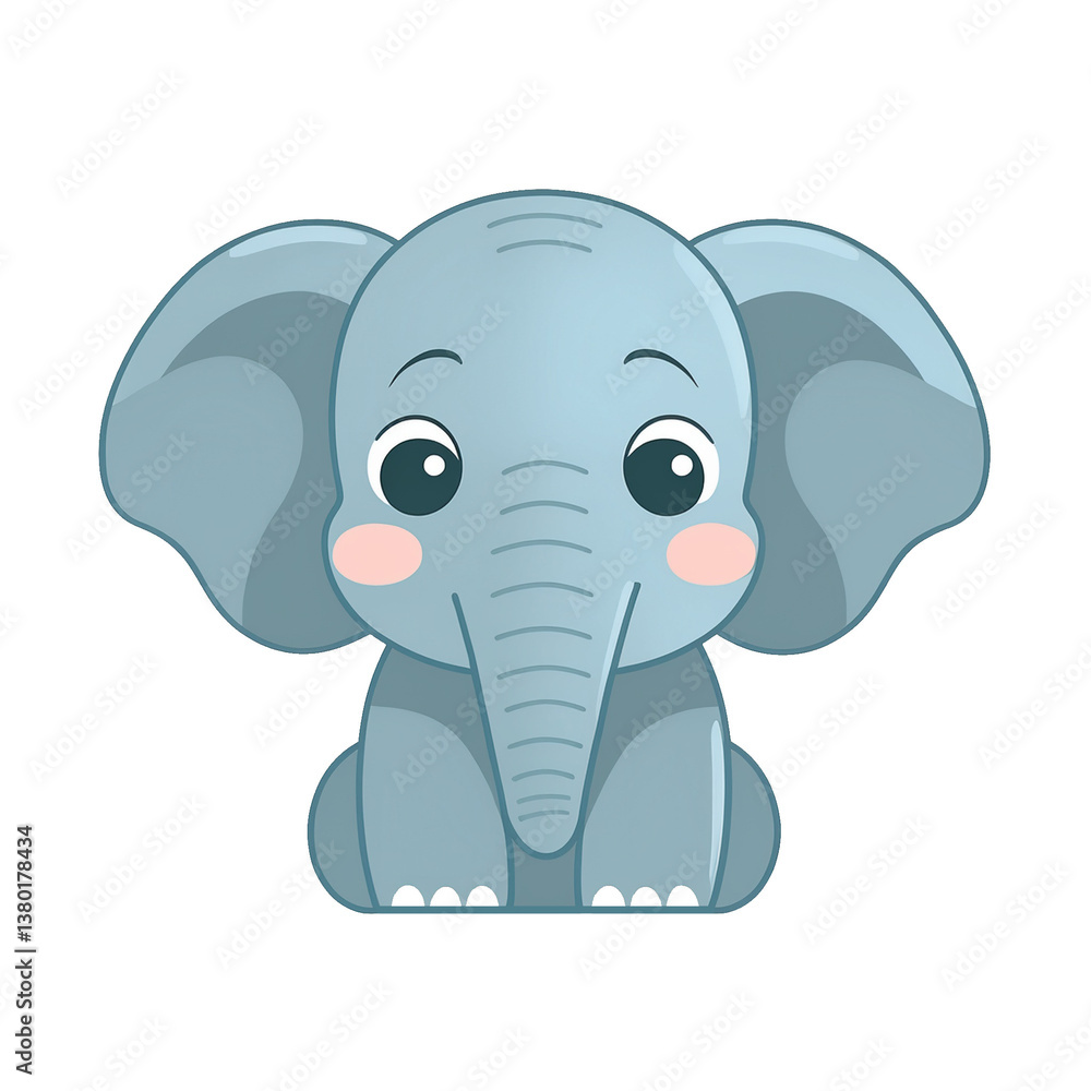 Fototapeta premium Elephant emoji on transparent png background