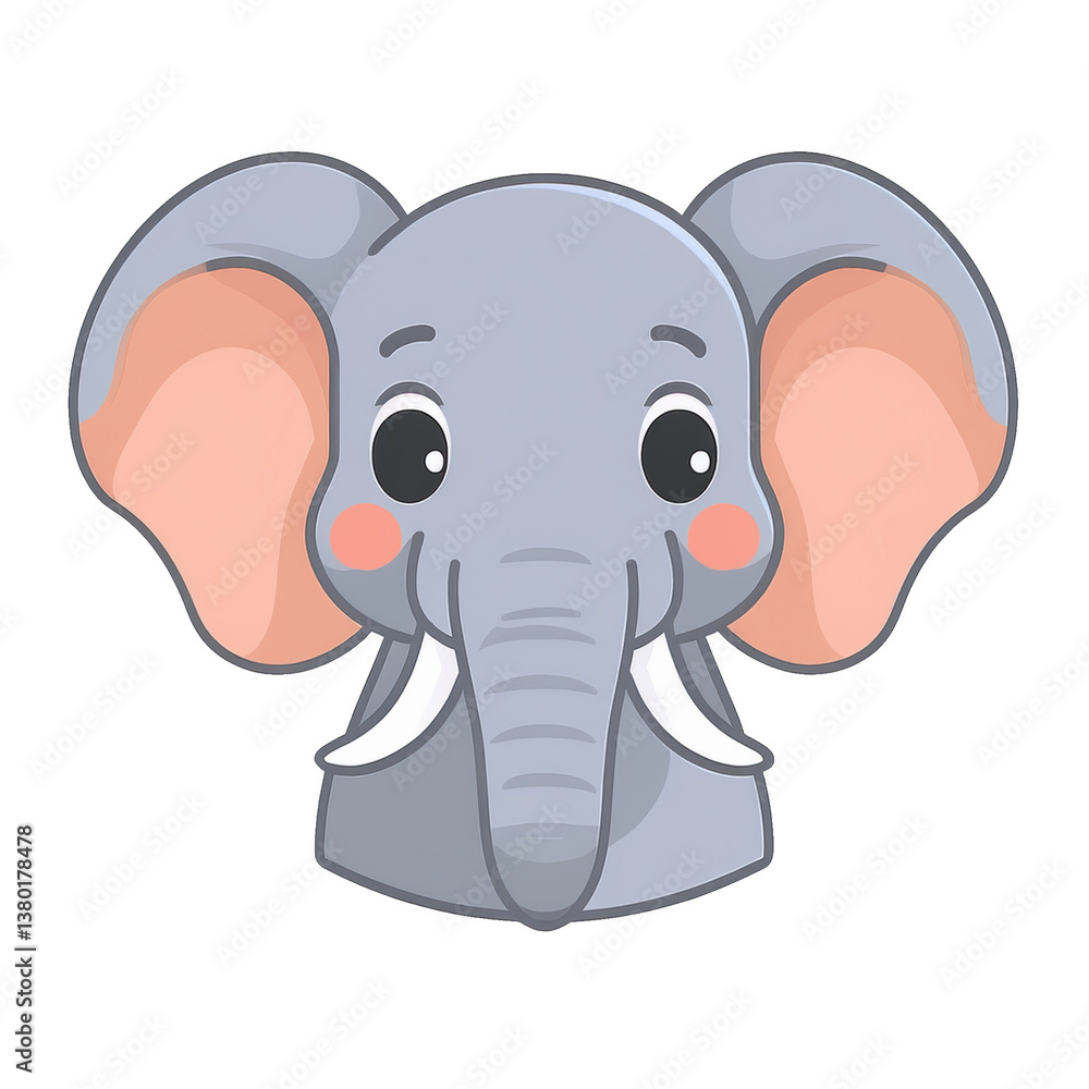 Fototapeta premium Elephant emoji on transparent png background