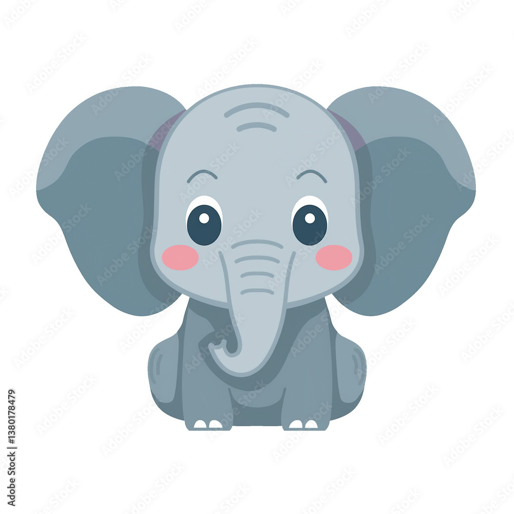 Naklejka premium Elephant emoji on transparent png background