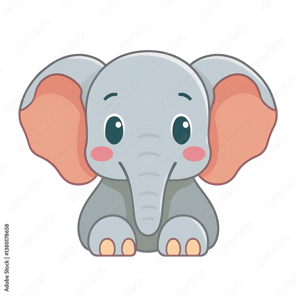 Naklejka premium Elephant emoji on transparent png background