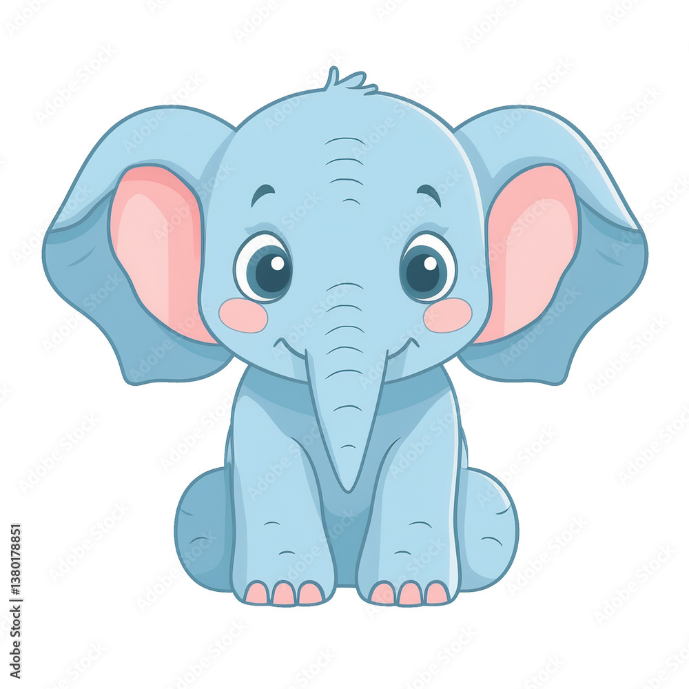 Fototapeta premium Elephant emoji on transparent png background