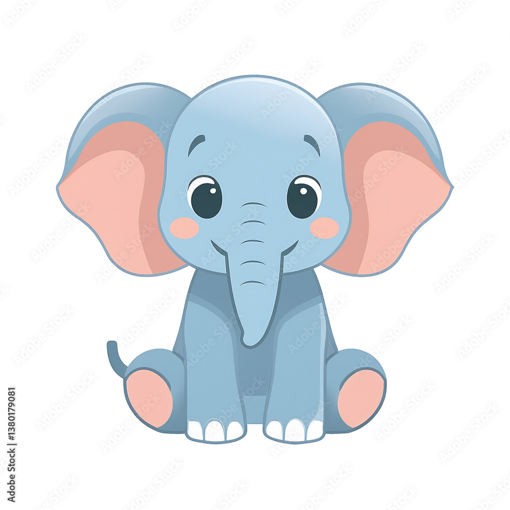 Fototapeta premium Elephant emoji on transparent png background