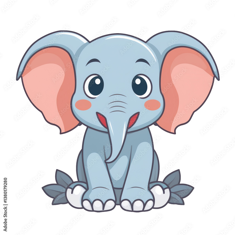 Fototapeta premium Elephant emoji on transparent png background