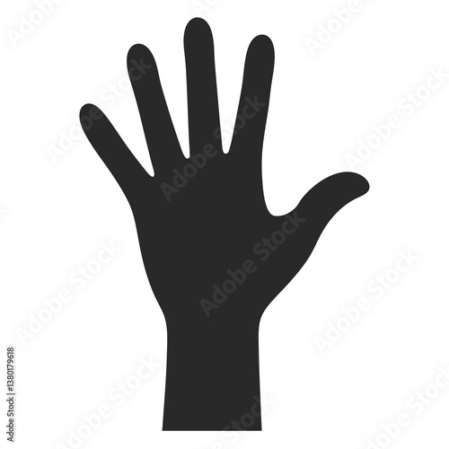 Waving Hand silhouette vector illustration