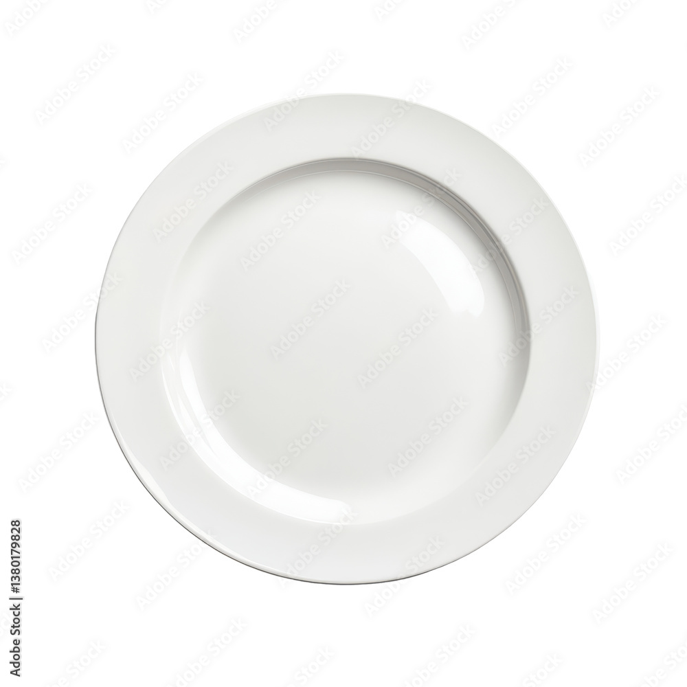 White ceramic plate isolated against a clean Transparent background for kitchen and dining decor, white ceramic plate isolated on PNG background White ceramic plate isolated against a clean Transparent background for kitchen and dining decor, white ceramic plate isolated on PNG background