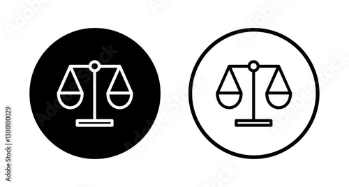 Scales icon logo design. Law scale icon. Justice sign and symbol