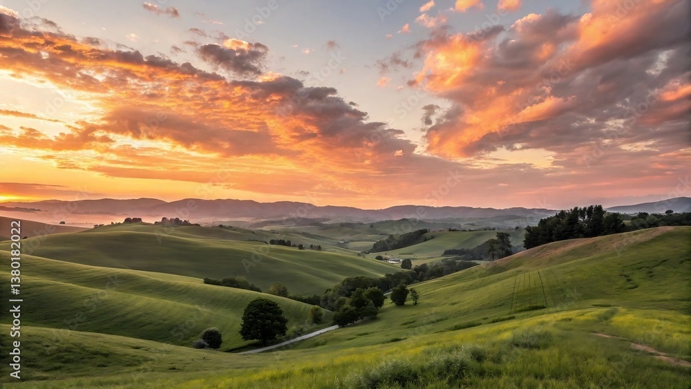 Sunrise over rolling hills Sunrise over rolling hills