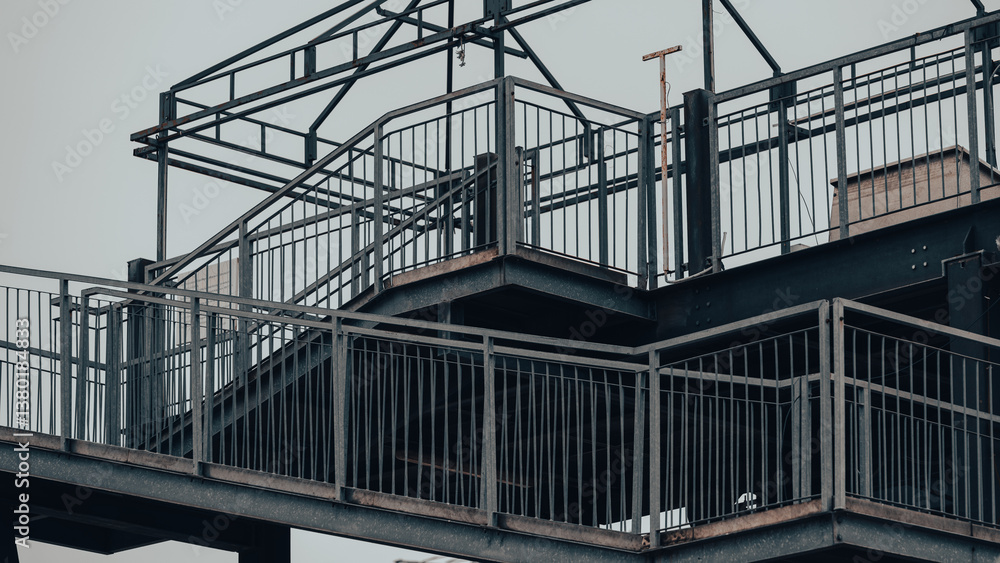 Fototapeta premium metal structure with stairs without people