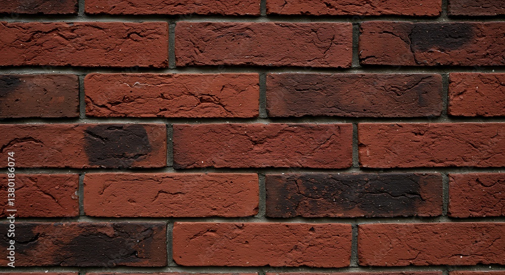 Obraz premium Rustic Brick Wall Texture Crimson And Charcoal Brickwork Aged Brick Surface Detail Deep Red Brick Wall Pattern Textured Brick Background AI Generated