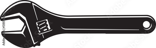 Adjustable Wrench Icon Professional Repair Tool Vector