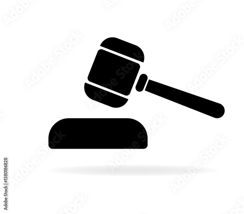 gavel vector illustration. A gavel emphasizes the theme of justice, creating a strong visual impact related to law.