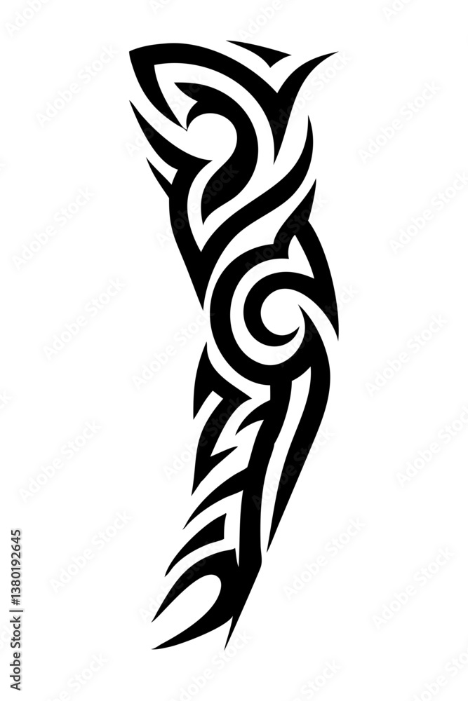 Naklejka premium Arm sleeve tattoo vector illustration on a white background.