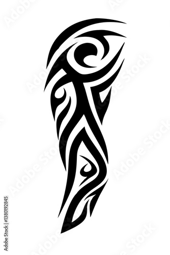 Arm sleeve tattoo vector illustration on a white background.