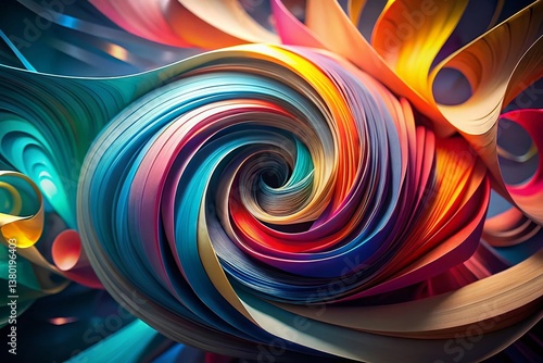 Colorful Paper Pieces Long Exposure Abstract Art Photography