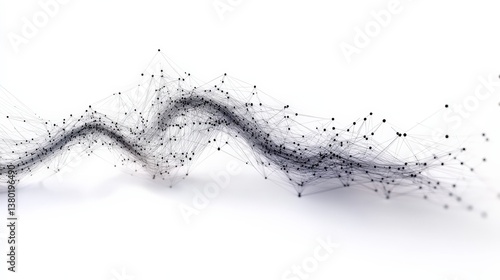 A glowing AI-generated business prediction graph, futuristic and sleek, isolated on white background