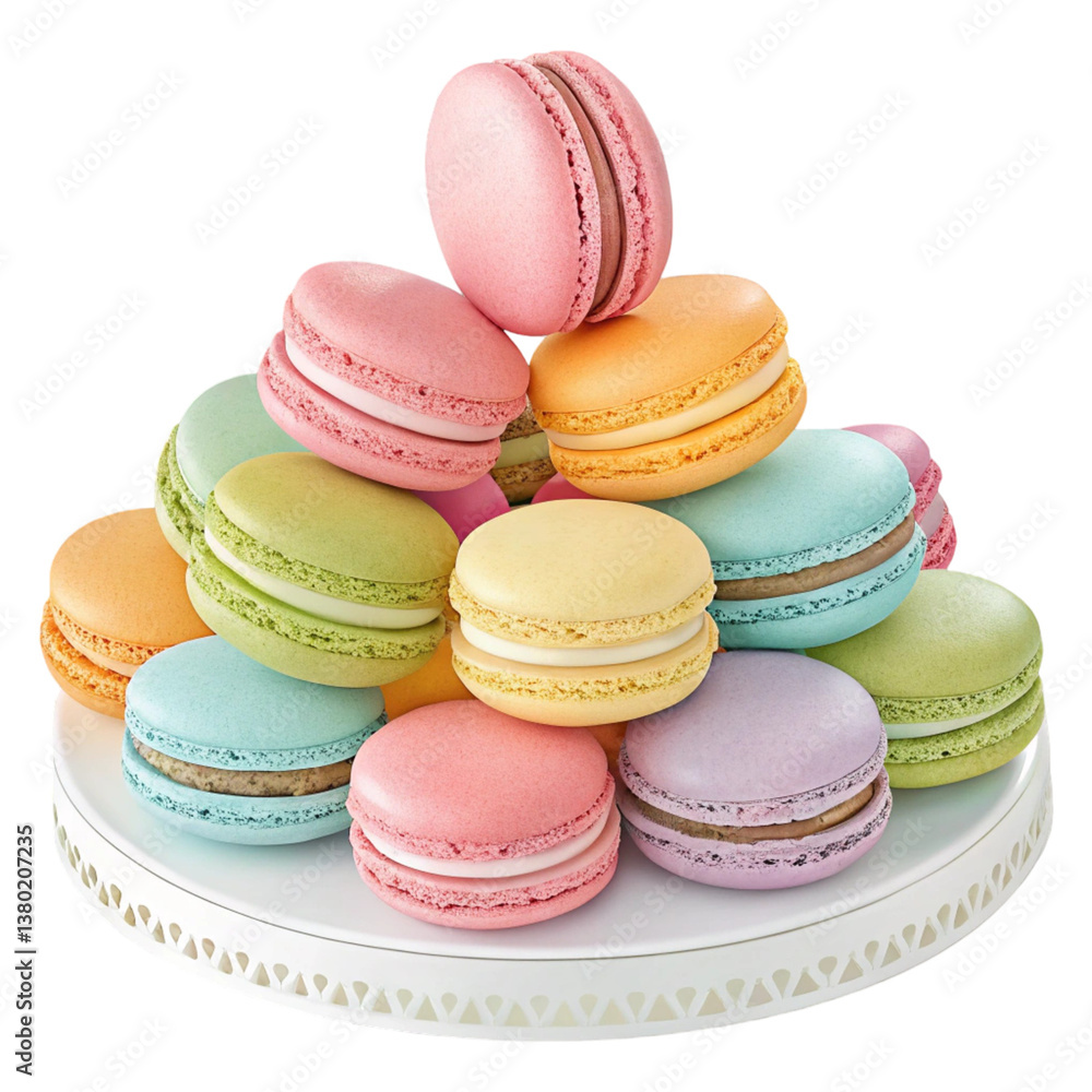 Obraz premium colorful macaroons on white background