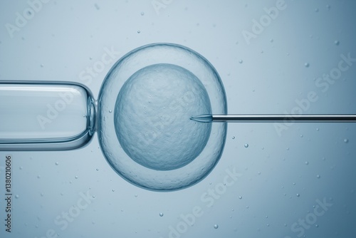 In Vitro Fertilization Concept with Cell and Needle. Generated AI