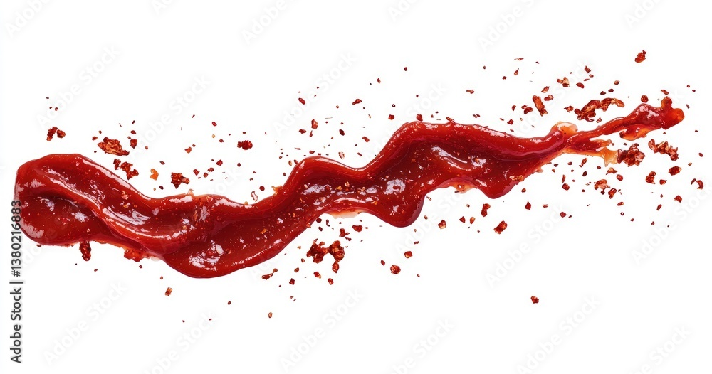 Fototapeta premium A splash of ketchup or hot pepper sauce