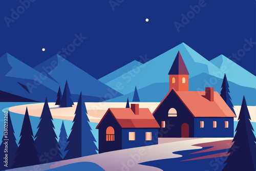 winter landscape with castle