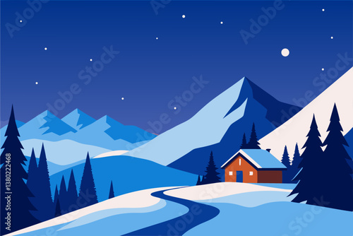 winter landscape with house