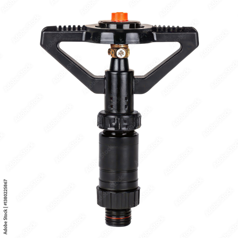 Water sprinkler for garden irrigation, durable plastic design, adjustable spray pattern