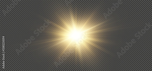 A bright flash. An explosion of yellow light. Rays of sun. A glare of light.