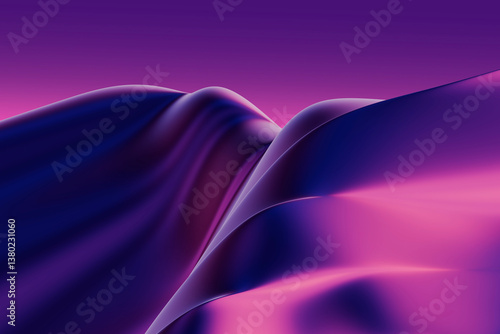 Abstract 3D rendering with smooth purple gradients and elegant curves