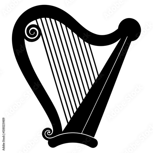 harp logo icon design template vector Free Vector