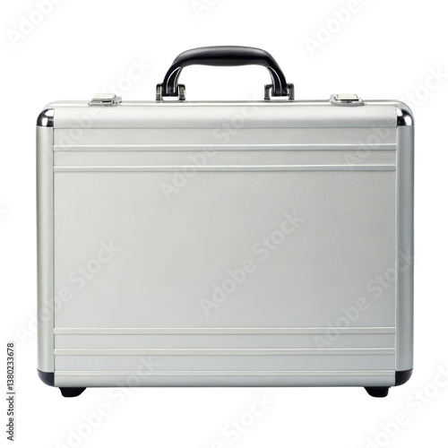 Obraz na płótnie sleek silver briefcase with sturdy handle, perfect for business or travel w salonie