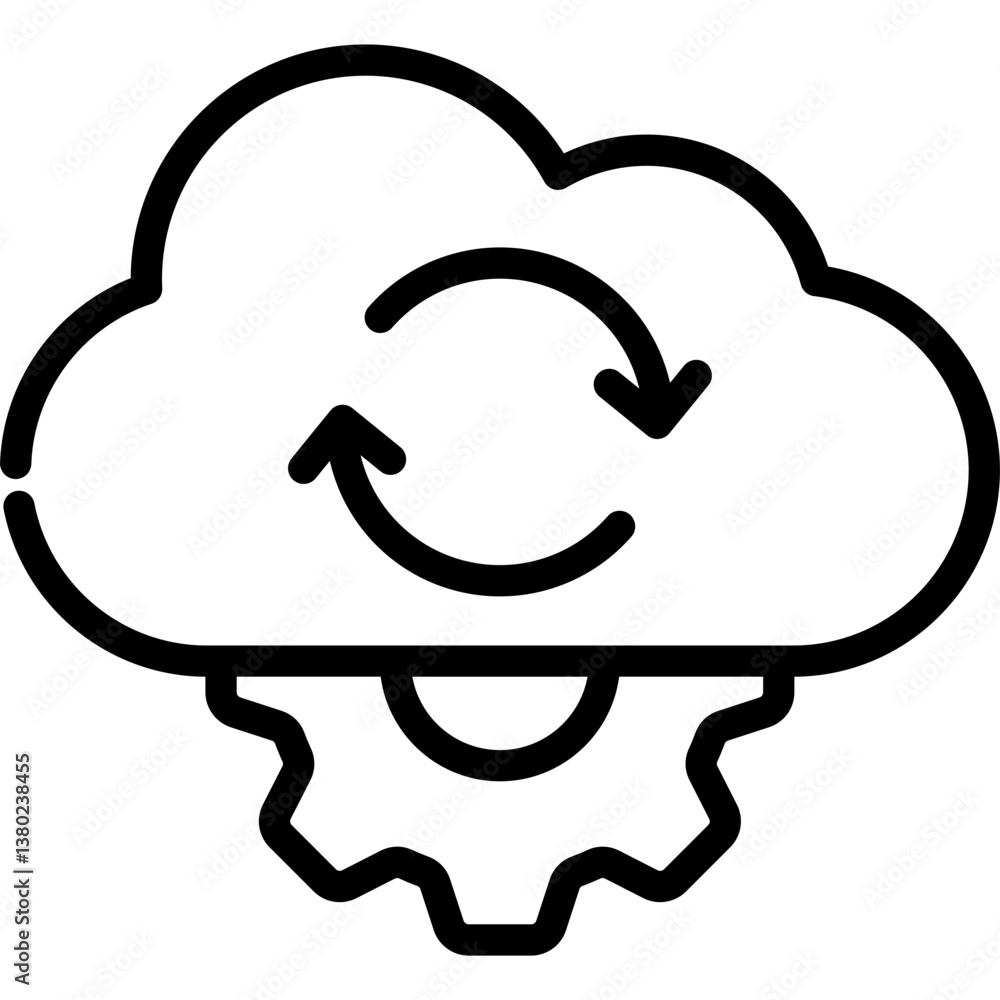 Cloud Processing Icon Cloud Processing Icon