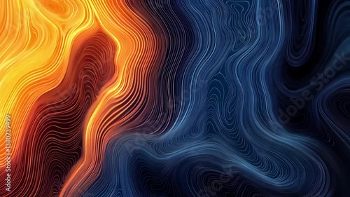 A sharp vector design of glowing flames outlined in bold, continuous contours.