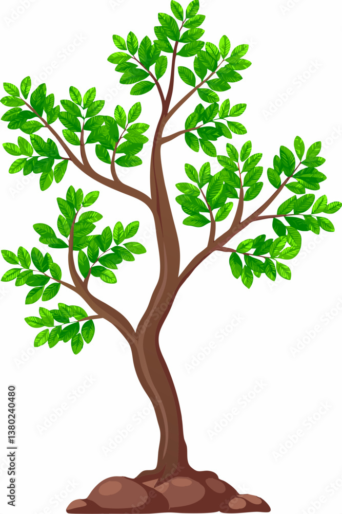 Flat design family tree silhouette Flat design family tree silhouette