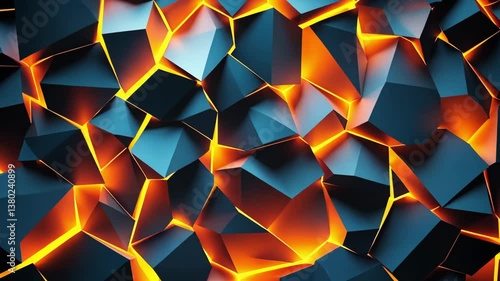 A bold vector pattern of sharp, interlocking polygons forming dynamic textures.