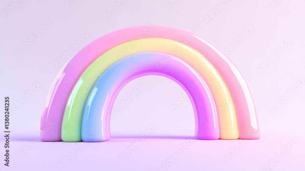 Pastel Rainbow Arch on Light Background Pastel Rainbow Arch on Light Background