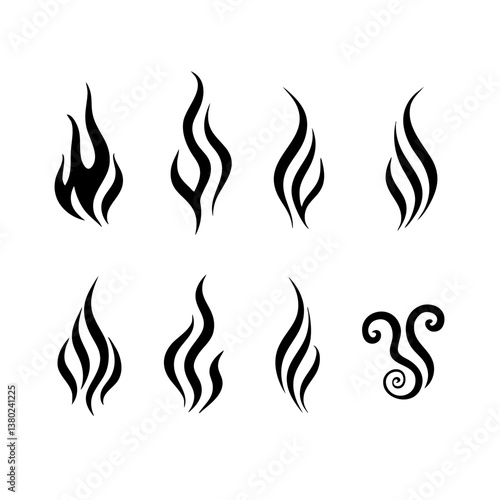 Aromas vaporize icons. Smells vector line icon set, hot aroma, stink or cooking steam symbols, smelling or vapor, smoking or odors signs isolated on white background 